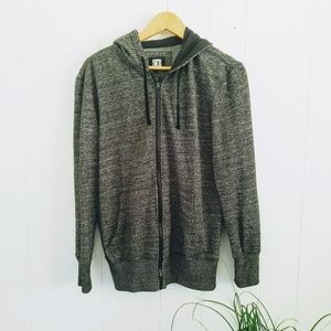 5/$25 Mens Peppered Gray Zip-Up Hoodie